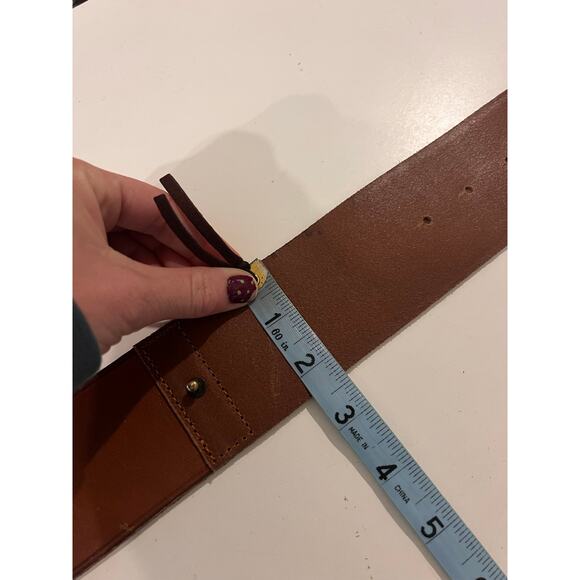 Ralph Lauren Thick Tan Genuine Leather Round Wrap Buckle Belt Size XL main image 12